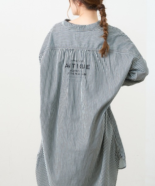 PUAL CE CIN（ピュアルセシン）の「デニム刺繍×プリントワンピース（ワンピース・レディース・グレー/インディゴブルー/ストライプ・FREE）」の17枚目の写真