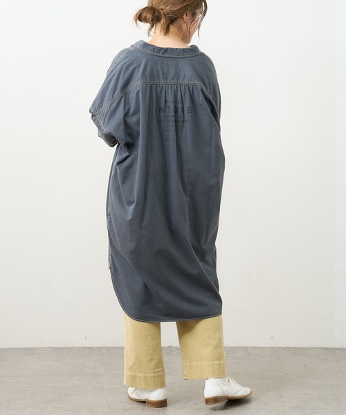 PUAL CE CIN（ピュアルセシン）の「デニム刺繍×プリントワンピース（ワンピース・レディース・グレー/インディゴブルー/ストライプ・FREE）」の11枚目の写真