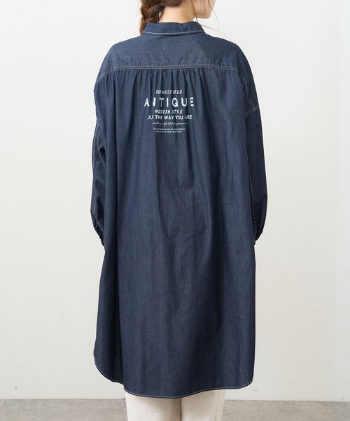 PUAL CE CIN（ピュアルセシン）の「デニム刺繍×プリントワンピース（ワンピース・レディース・グレー/インディゴブルー/ストライプ・FREE）」の21枚目の写真