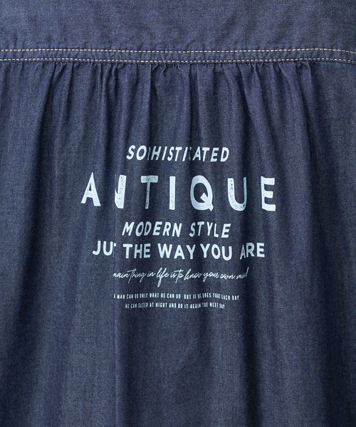 PUAL CE CIN（ピュアルセシン）の「デニム刺繍×プリントワンピース（ワンピース・レディース・グレー/インディゴブルー/ストライプ・FREE）」の15枚目の写真