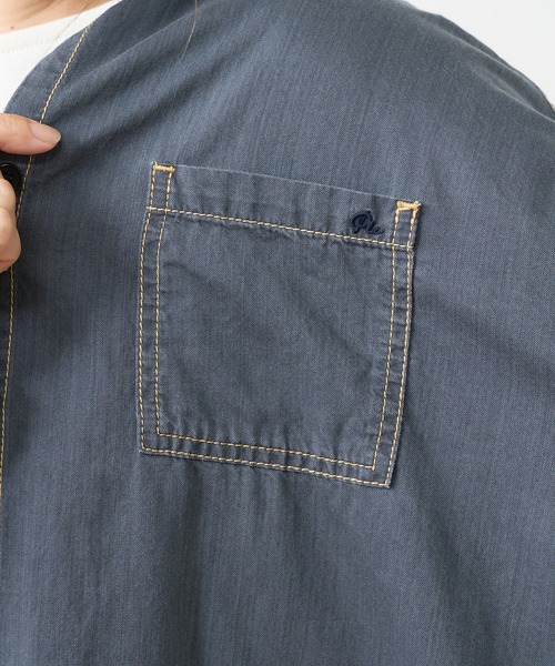 PUAL CE CIN（ピュアルセシン）の「デニム刺繍×プリントワンピース（ワンピース・レディース・グレー/インディゴブルー/ストライプ・FREE）」の6枚目の写真