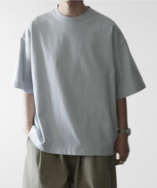 RUUBON（ルーボン）の「【RUUBON】rustic basic big Tee / ラスティック ベーシック ビッグ Tシャツ（Tシャツ/カットソー・メンズ・ホワイト/ブラック/グレー/グレー系/オフホワイト/チャコールグレー/グレイッシュブルー/グレイッシュベージュ/ホワイト×ブラック/ダークグリーン/ブラック×ホワイト/ライトブルー/ホワイト系1・S/M/L）」の12枚目の写真