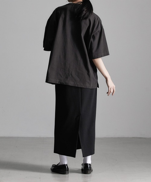 RUUBON（ルーボン）の「【RUUBON】rustic basic big Tee / ラスティック ベーシック ビッグ Tシャツ（Tシャツ/カットソー・メンズ・ホワイト/ブラック/グレー/グレー系/オフホワイト/チャコールグレー/グレイッシュブルー/グレイッシュベージュ/ホワイト×ブラック/ダークグリーン/ブラック×ホワイト/ライトブルー/ホワイト系1・S/M/L）」の22枚目の写真