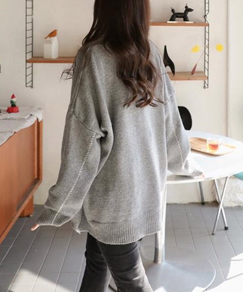 Amulet（アミュレット）の「オーバーサイズニットカーディガン（カーディガン/ボレロ・レディース・ホワイト/グリーン/グレー/レッド/ベージュ/パープル/ブラック/ブルー/ブラウン・FREE）」の19枚目の写真