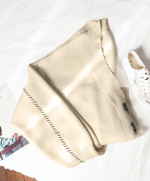 Amulet（アミュレット）の「オーバーサイズニットカーディガン（カーディガン/ボレロ・レディース・ホワイト/グリーン/グレー/レッド/ベージュ/パープル/ブラック/ブルー/ブラウン・FREE）」の15枚目の写真