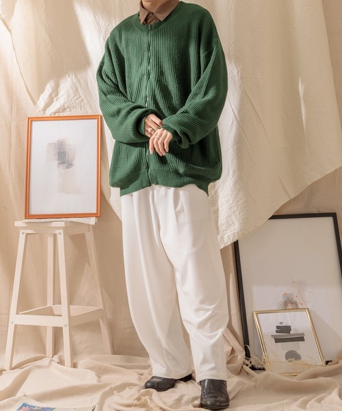 Adoon plain（アドーンプレーン）の「【Adoon plain】ジップカーディガン（カーディガン/ボレロ・メンズ・イエロー/グリーン/ダークブルー・MEDIUM/LARGE）」の13枚目の写真