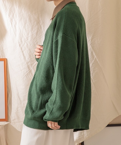 Adoon plain（アドーンプレーン）の「【Adoon plain】ジップカーディガン（カーディガン/ボレロ・メンズ・イエロー/グリーン/ダークブルー・MEDIUM/LARGE）」の19枚目の写真