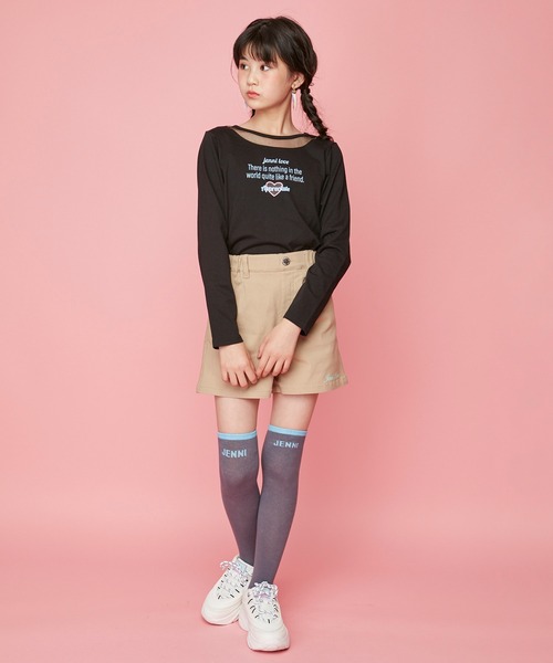 JENNI love(ジェニィラブ)の「バックタテロゴニーハイソックス(ソックス/靴下・キッズ・ネイビー/グレー/ブラック・19-21cm/22-24cm)」の7枚目の写真