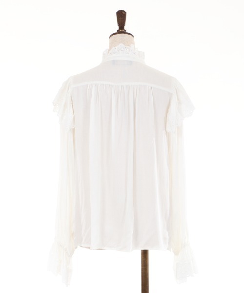 axes femme（アクシーズファム）の「コットンレースブラウス（シャツ/ブラウス・レディース・ブラック/ホワイト・MEDIUM）」の18枚目の写真