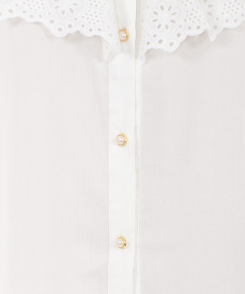 axes femme（アクシーズファム）の「コットンレースブラウス（シャツ/ブラウス・レディース・ブラック/ホワイト・MEDIUM）」の22枚目の写真