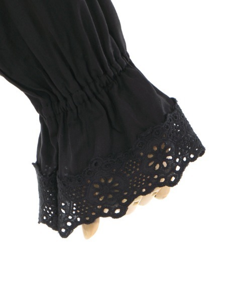 axes femme（アクシーズファム）の「コットンレースブラウス（シャツ/ブラウス・レディース・ブラック/ホワイト・MEDIUM）」の5枚目の写真