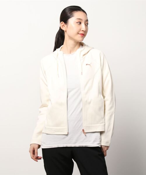 PUMA（プーマ）の「プーマ PUMA EVOSTRIPE フーデッドジャケット_dryCELL機能付（その他アウター・レディース・ワイン/ブラック/アイボリー/アーミー/ホワイト/グレー・XL/L/M/S/LL）」の3枚目の写真
