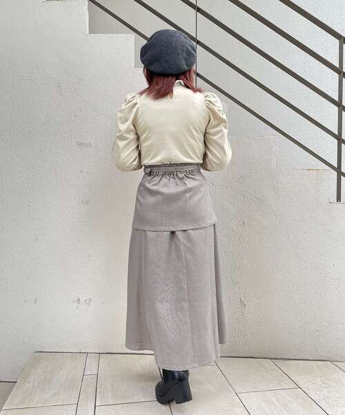 MAJESTIC LEGON（マジェスティックレゴン）の「襟付き2way長袖ニット（ニット/セーター・レディース・ブラウン/グレー/アイボリー/ブラック・MEDIUM/SMALL）」の14枚目の写真