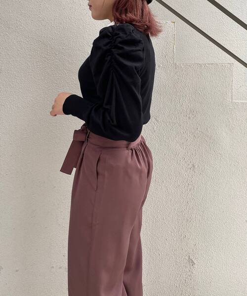 MAJESTIC LEGON（マジェスティックレゴン）の「襟付き2way長袖ニット（ニット/セーター・レディース・ブラウン/グレー/アイボリー/ブラック・MEDIUM/SMALL）」の19枚目の写真