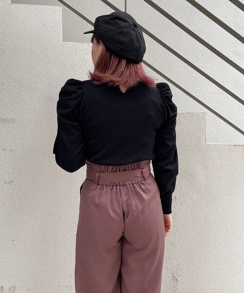 MAJESTIC LEGON（マジェスティックレゴン）の「襟付き2way長袖ニット（ニット/セーター・レディース・ブラウン/グレー/アイボリー/ブラック・MEDIUM/SMALL）」の20枚目の写真