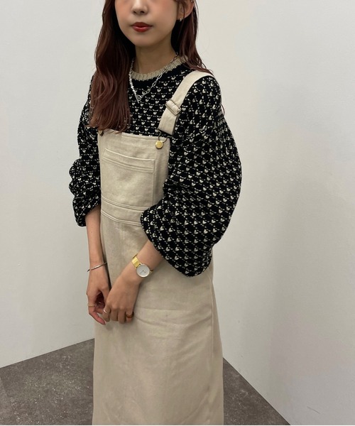 apres jour mignon(アプレジュールミニョン)の「ジャンスカ【ZOZOTOWN限定アイテム】(ワンピース・レディース・ライトベージュ/ブラック・X-LARGE/フリー)」の15枚目の写真