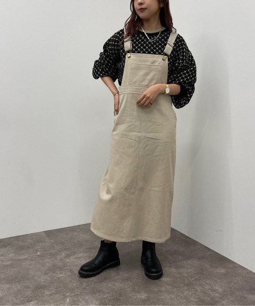 apres jour mignon(アプレジュールミニョン)の「ジャンスカ【ZOZOTOWN限定アイテム】(ワンピース・レディース・ライトベージュ/ブラック・X-LARGE/フリー)」の18枚目の写真