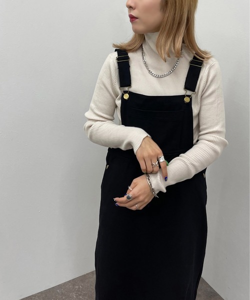 apres jour mignon(アプレジュールミニョン)の「ジャンスカ【ZOZOTOWN限定アイテム】(ワンピース・レディース・ライトベージュ/ブラック・X-LARGE/フリー)」の4枚目の写真