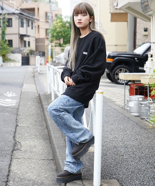 MALBON X WDS クルースウェット ベージュ Mサイズ モールス”ビッグシルエット刺繍スウェット（グレイ） | HATSUNEX