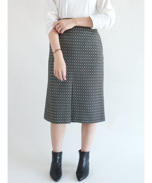 Te chichi（テチチ）の「幾何柄タイトスカート（スカート・レディース・グリーン/ブラウン・SMALL/MEDIUM）」の2枚目の写真
