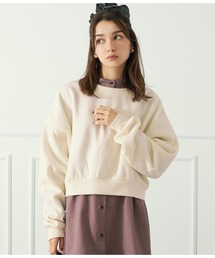 裏毛2WAYクロップドトップスカットソー