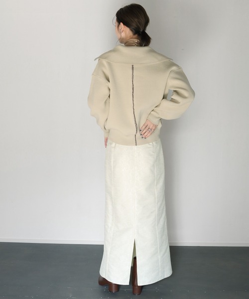 CLEIO(クレイオ)の「【CLEIO】ジャガードパイピングスカート/JACQUARD PIPING SKIRT/943-16623(スカート・レディース・ベージュ/ワインレッド・S/M)」の7枚目の写真