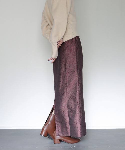 CLEIO(クレイオ)の「【CLEIO】ジャガードパイピングスカート/JACQUARD PIPING SKIRT/943-16623(スカート・レディース・ベージュ/ワインレッド・S/M)」の9枚目の写真