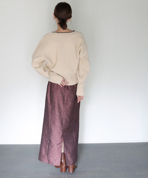 CLEIO(クレイオ)の「【CLEIO】ジャガードパイピングスカート/JACQUARD PIPING SKIRT/943-16623(スカート・レディース・ベージュ/ワインレッド・S/M)」の13枚目の写真