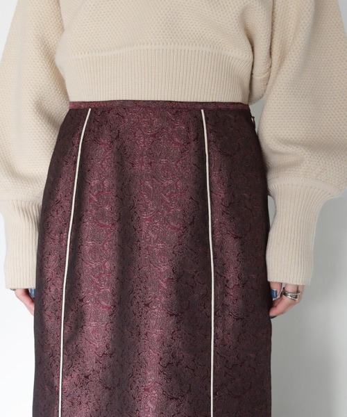CLEIO(クレイオ)の「【CLEIO】ジャガードパイピングスカート/JACQUARD PIPING SKIRT/943-16623(スカート・レディース・ベージュ/ワインレッド・S/M)」の14枚目の写真
