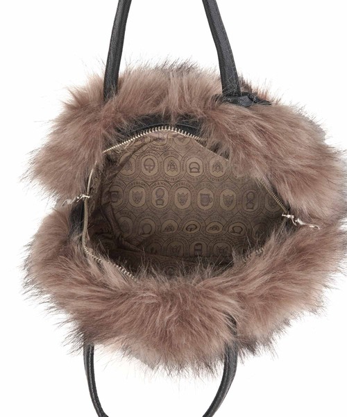 TOFF&LOADSTONE(トフアンドロードストーン)の「フェイクフォックス ボストン(ボストンバッグ・レディース・グレー/アッシュグレー・FREE)」の4枚目の写真