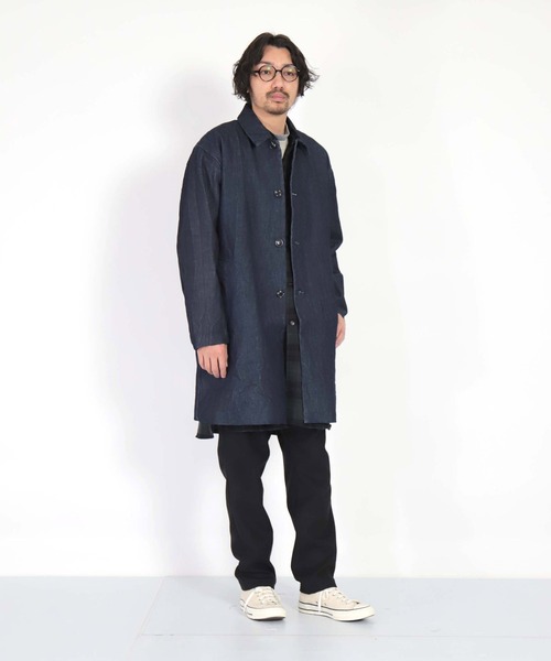 SPELLBOUND（スペルバウンド）の「[SPELLBOUND / スペルバウンド]  12ozハードツイストデニム ワイドコート（ステンカラーコート・メンズ・ワンウォッシュ・2）」の7枚目の写真