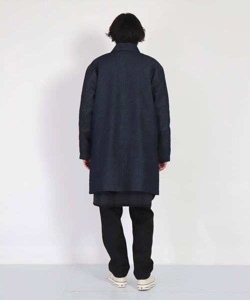 SPELLBOUND（スペルバウンド）の「[SPELLBOUND / スペルバウンド]  12ozハードツイストデニム ワイドコート（ステンカラーコート・メンズ・ワンウォッシュ・2）」の10枚目の写真