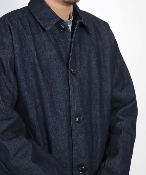 SPELLBOUND（スペルバウンド）の「[SPELLBOUND / スペルバウンド]  12ozハードツイストデニム ワイドコート（ステンカラーコート・メンズ・ワンウォッシュ・2）」の11枚目の写真