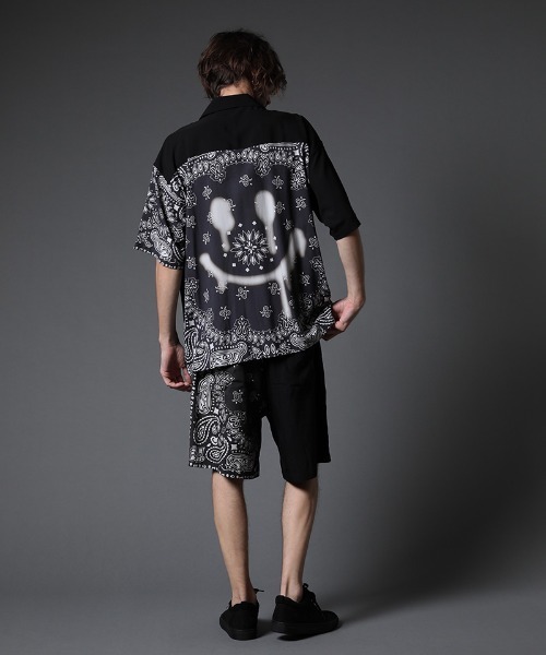 STUD MUFFIN(スタッドマフィン)の「mp9545-バンダナ柄-無地TRサテン バミューダパンツ(その他パンツ・メンズ・ライトグレー/ブラック・2/3)」の9枚目の写真