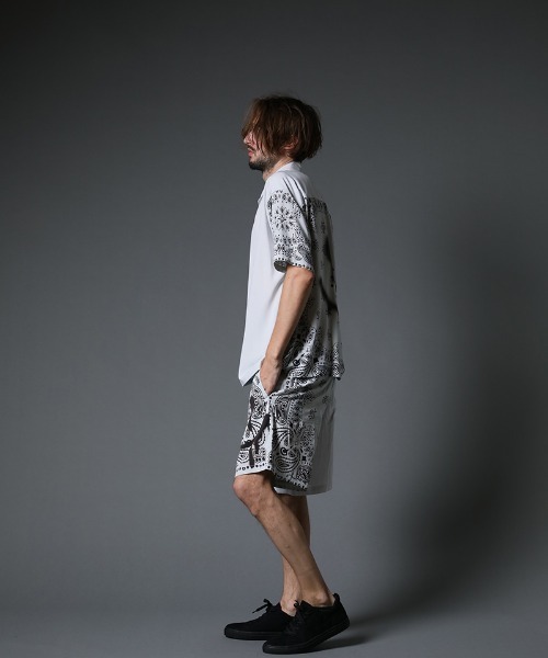 STUD MUFFIN(スタッドマフィン)の「mp9545-バンダナ柄-無地TRサテン バミューダパンツ(その他パンツ・メンズ・ライトグレー/ブラック・2/3)」の15枚目の写真