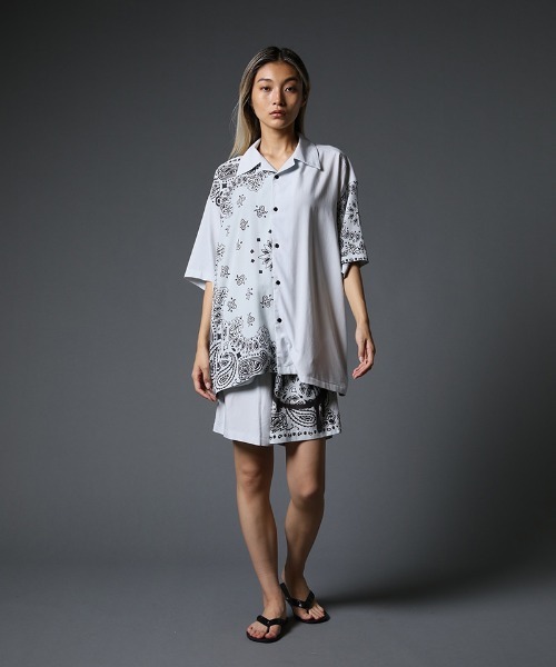 STUD MUFFIN(スタッドマフィン)の「mp9545-バンダナ柄-無地TRサテン バミューダパンツ(その他パンツ・メンズ・ライトグレー/ブラック・2/3)」の20枚目の写真