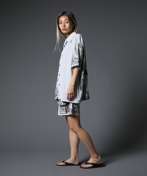 STUD MUFFIN(スタッドマフィン)の「mp9545-バンダナ柄-無地TRサテン バミューダパンツ(その他パンツ・メンズ・ライトグレー/ブラック・2/3)」の21枚目の写真