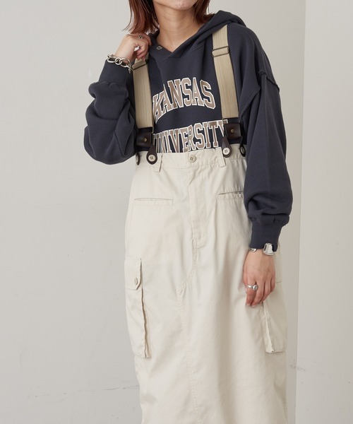 CIAOPANIC TYPY(チャオパニックティピー)の「リメイク風ミリタリースカート(スカート・レディース・チャコールグレー/カーキ/アイボリー・SMALL/MEDIUM)」の10枚目の写真