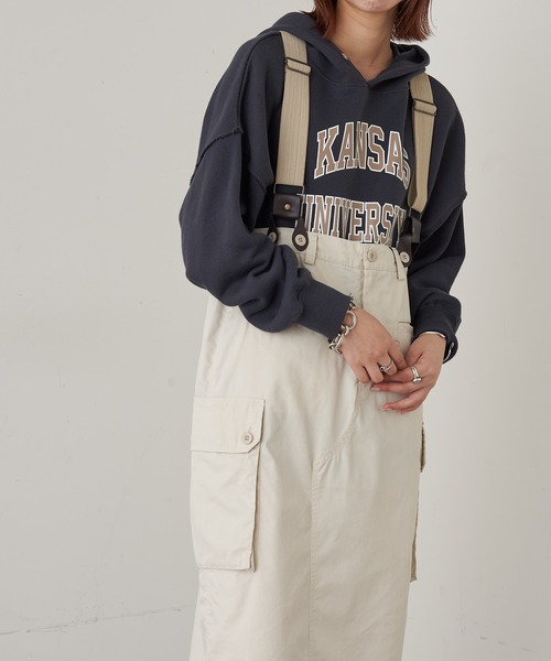 CIAOPANIC TYPY(チャオパニックティピー)の「リメイク風ミリタリースカート(スカート・レディース・チャコールグレー/カーキ/アイボリー・SMALL/MEDIUM)」の11枚目の写真