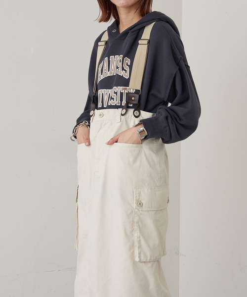 CIAOPANIC TYPY(チャオパニックティピー)の「リメイク風ミリタリースカート(スカート・レディース・チャコールグレー/カーキ/アイボリー・SMALL/MEDIUM)」の12枚目の写真