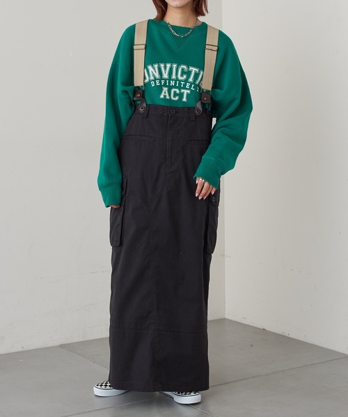 CIAOPANIC TYPY(チャオパニックティピー)の「リメイク風ミリタリースカート(スカート・レディース・チャコールグレー/カーキ/アイボリー・SMALL/MEDIUM)」の14枚目の写真