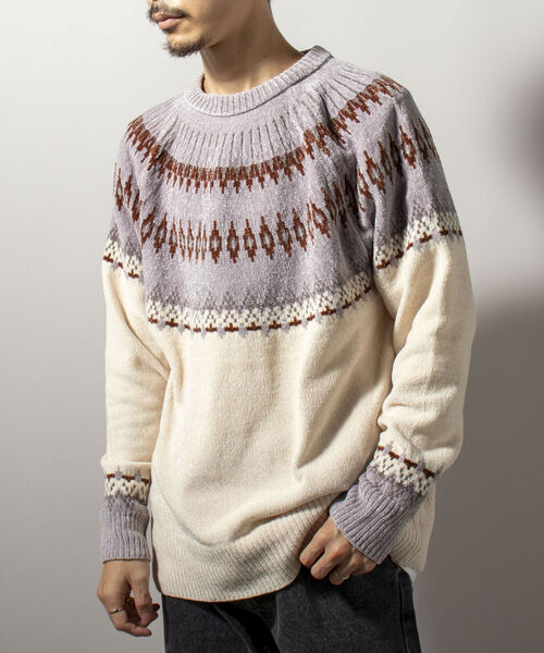 GLOSTER（グロスター）の「【GLOSTER/グロスター】ノルディックニット 求心柄モールニット プルオーバー（ニット/セーター・メンズ・ホワイト系その他/ブラウン系その他/イエロー系その他・MEDIUM/LARGE）」の10枚目の写真