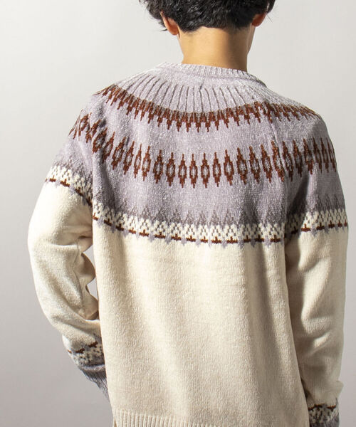 GLOSTER（グロスター）の「【GLOSTER/グロスター】ノルディックニット 求心柄モールニット プルオーバー（ニット/セーター・メンズ・ホワイト系その他/ブラウン系その他/イエロー系その他・MEDIUM/LARGE）」の15枚目の写真