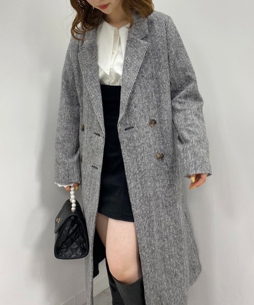 one after another NICE CLAUP（ワンアフターアナザーナイスクラップ）の「コスパ最強　ロングチェスターコート（チェスターコート・レディース・ブラック系その他・SMALL/MEDIUM）」の4枚目の写真