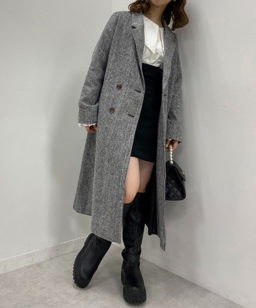 one after another NICE CLAUP（ワンアフターアナザーナイスクラップ）の「コスパ最強　ロングチェスターコート（チェスターコート・レディース・ブラック系その他・SMALL/MEDIUM）」の5枚目の写真