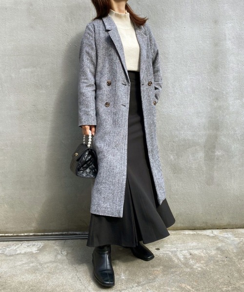 one after another NICE CLAUP（ワンアフターアナザーナイスクラップ）の「コスパ最強　ロングチェスターコート（チェスターコート・レディース・ブラック系その他・SMALL/MEDIUM）」の9枚目の写真