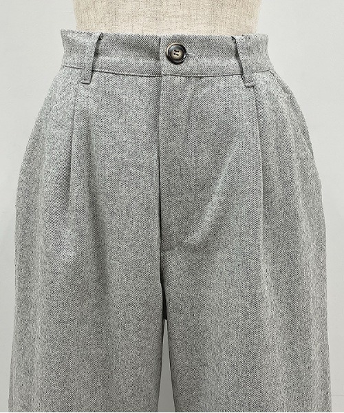 PICCIN(ピッチン)の「ウールセミワイドパンツ(スラックス・レディース・ライトグレー/モカ・M)」の19枚目の写真