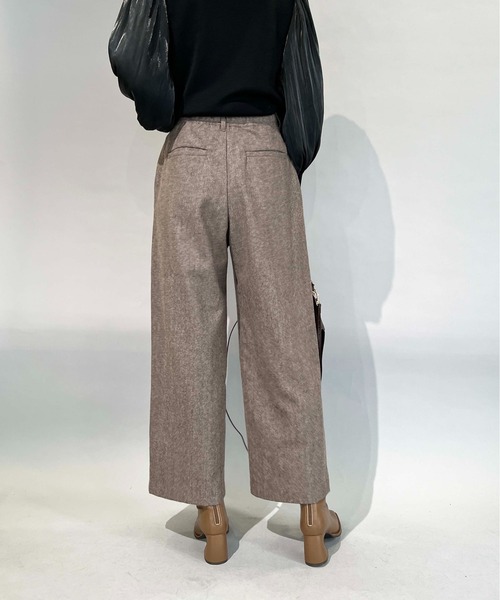 PICCIN(ピッチン)の「ウールセミワイドパンツ(スラックス・レディース・ライトグレー/モカ・M)」の11枚目の写真