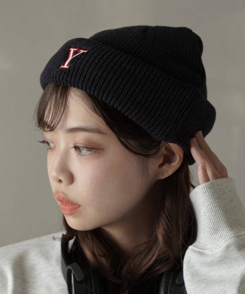 SPINNS（スピンズ）の「アルファベットロゴ刺繍ニット帽（ニットキャップ/ビーニー・メンズ・ブラック/ネイビー/オフホワイト・ONESIZE）」の3枚目の写真