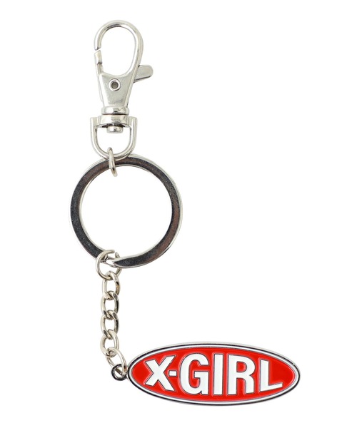X-girl（エックスガール）の「BASIC OVAL LOGO KEY CHARM（キーホルダー・レディース・レッド/ブルー/ブラック・ONE SIZE）」の5枚目の写真